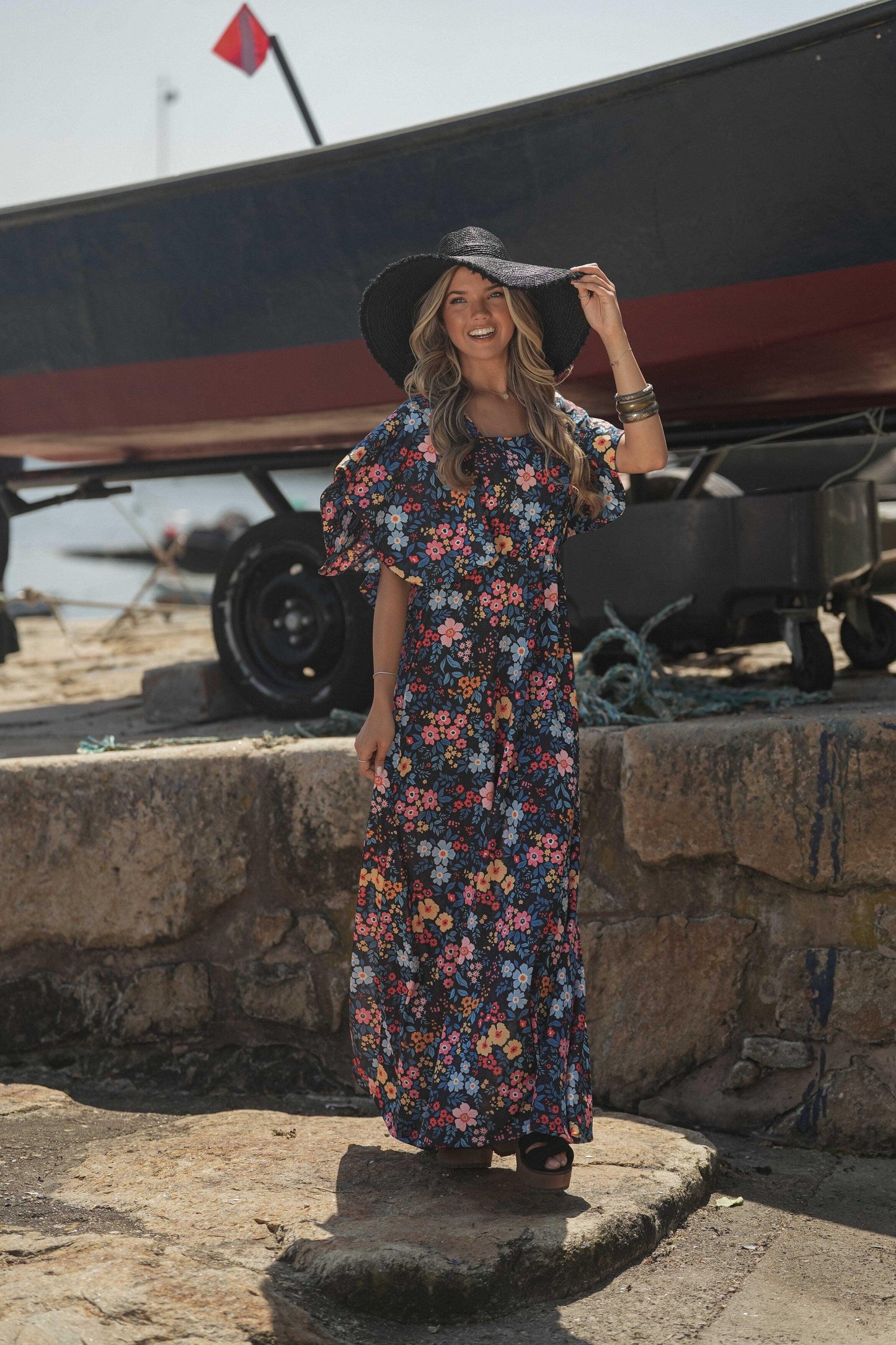 Robe longue imprimée