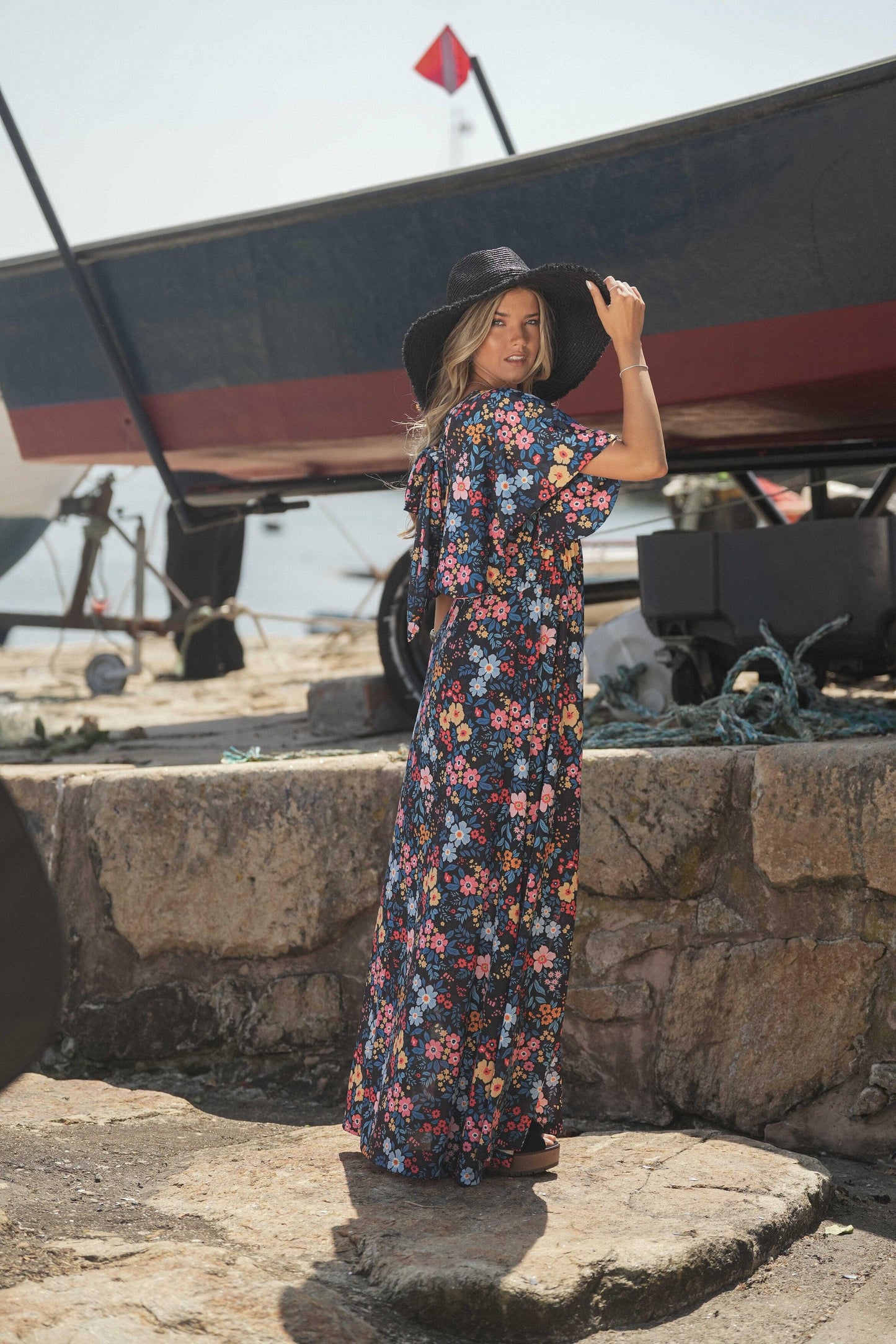 Robe longue imprimée
