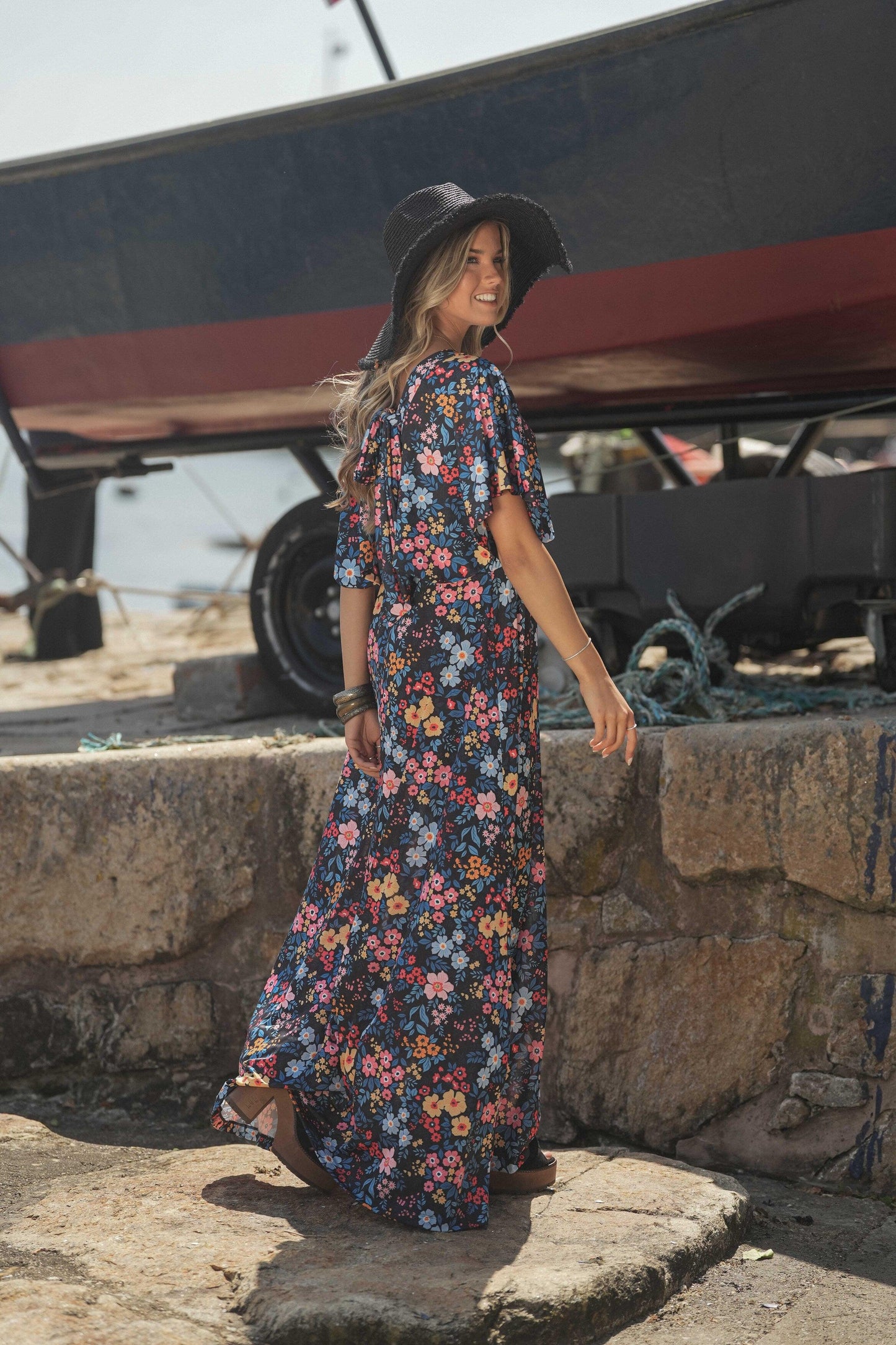 Robe longue imprimée