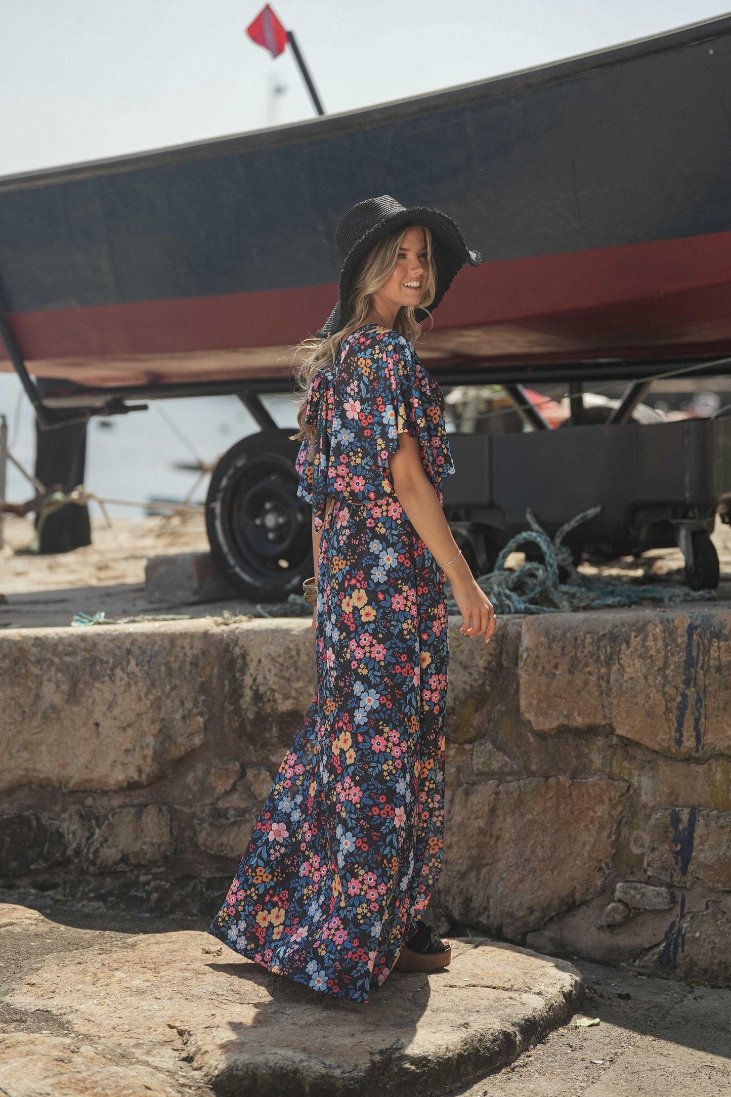 Robe longue imprimée