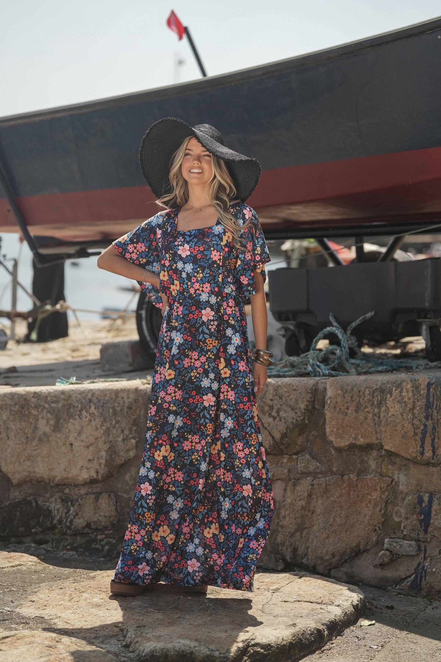 Robe longue imprimée