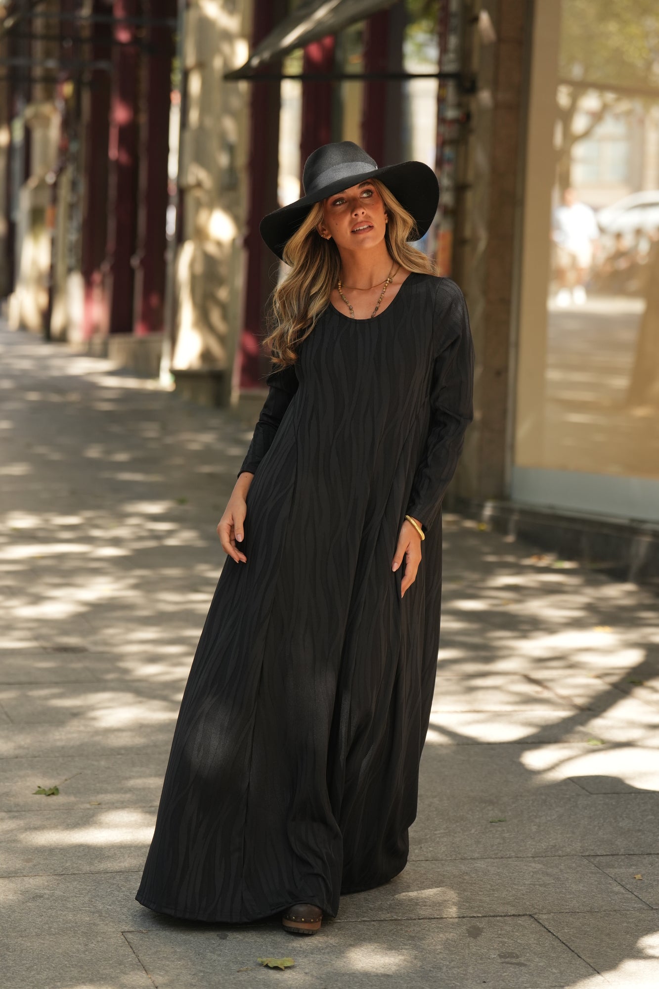 Vestido comprido em malha