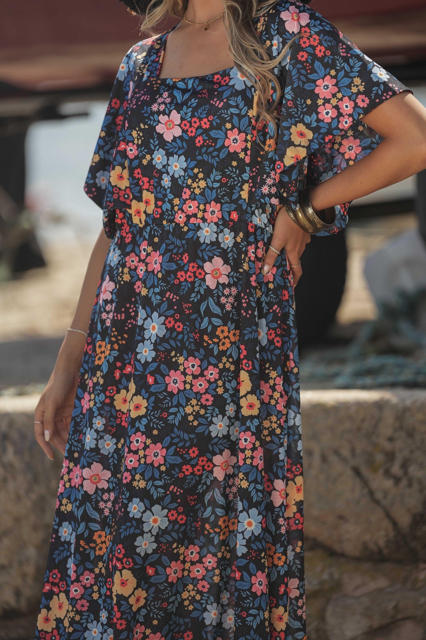 Robe longue imprimée