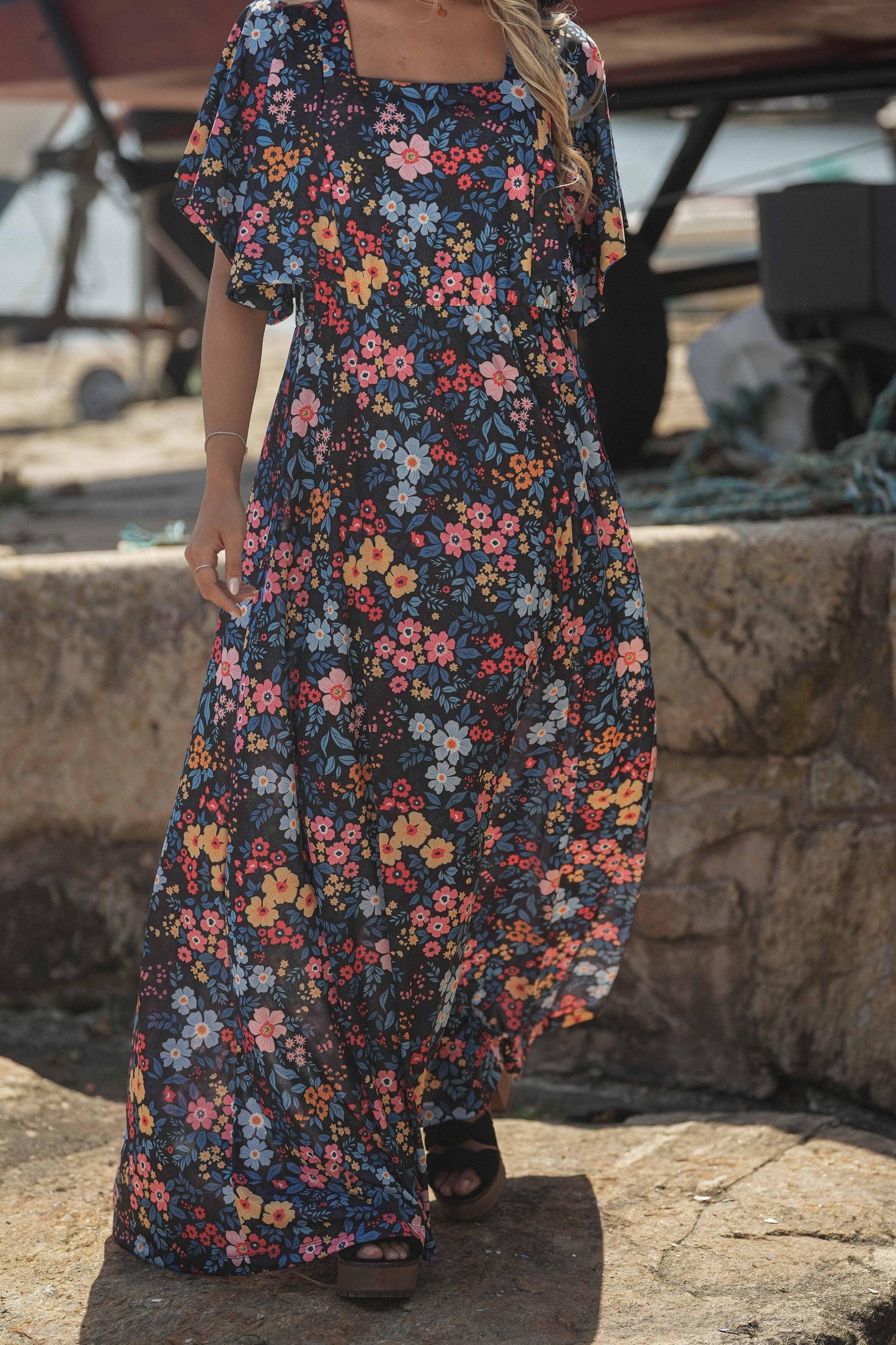 Robe longue imprimée