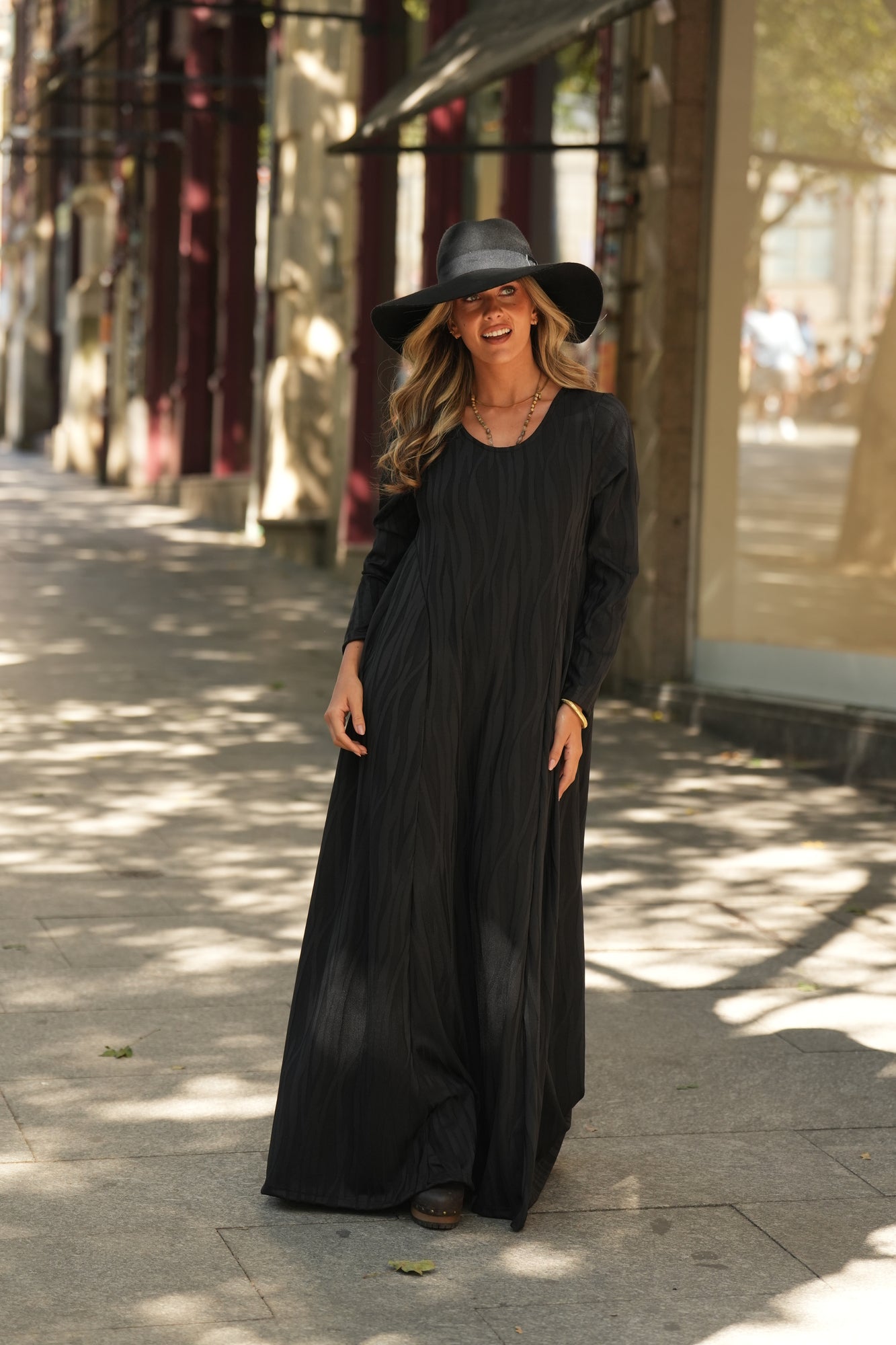 Vestido comprido em malha