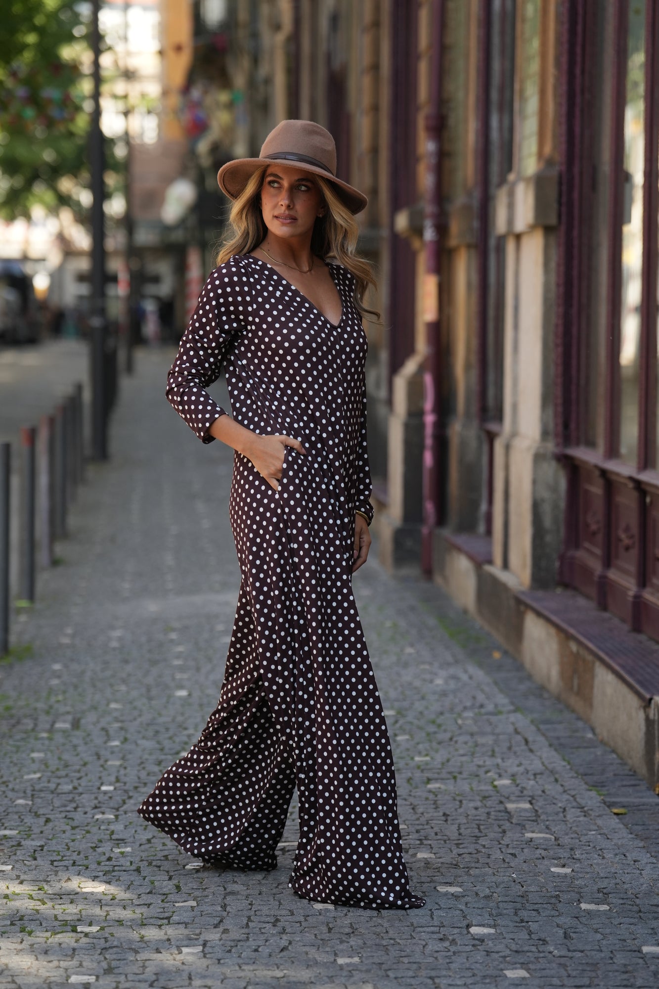 Long knitted jumpsuit