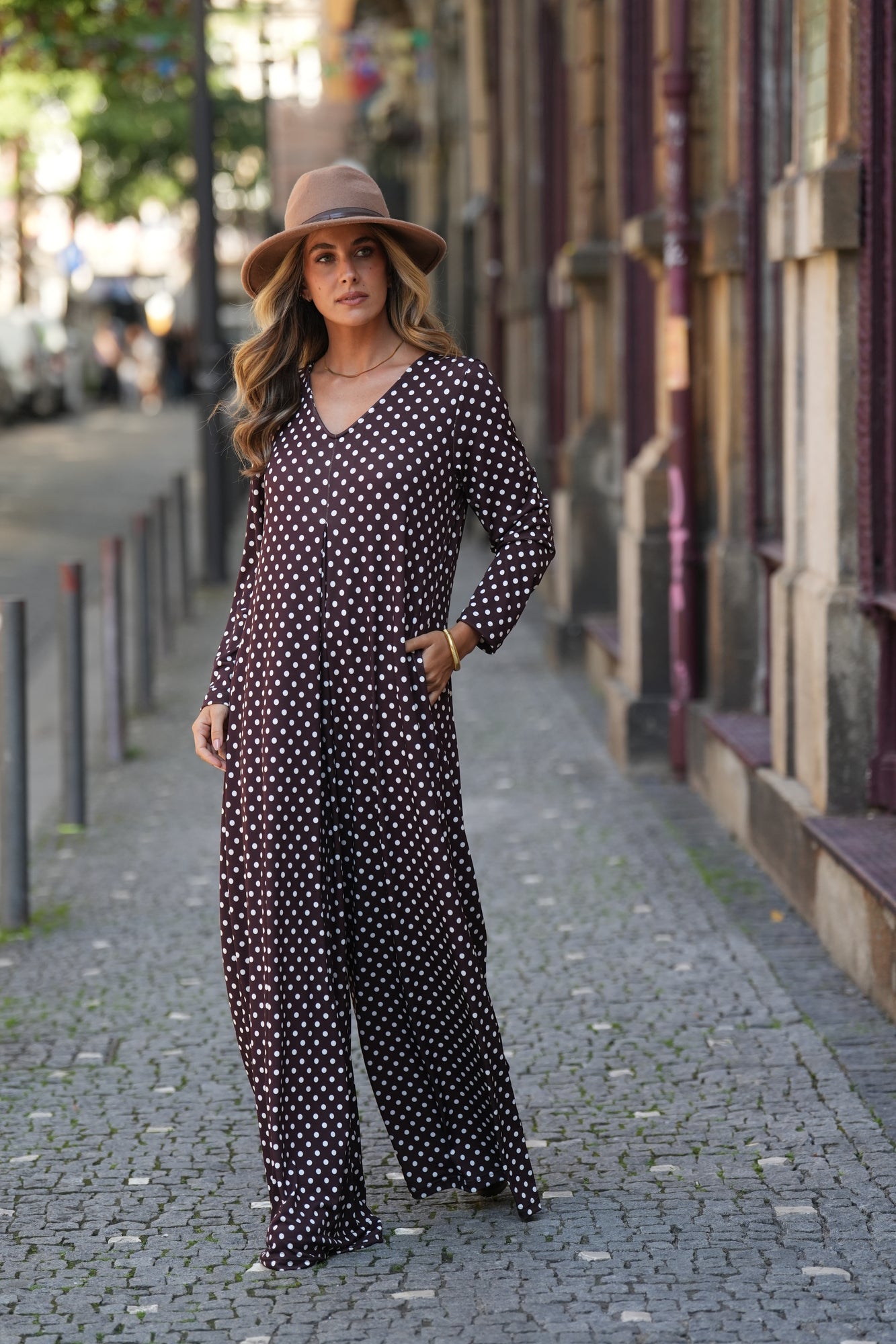Long knitted jumpsuit