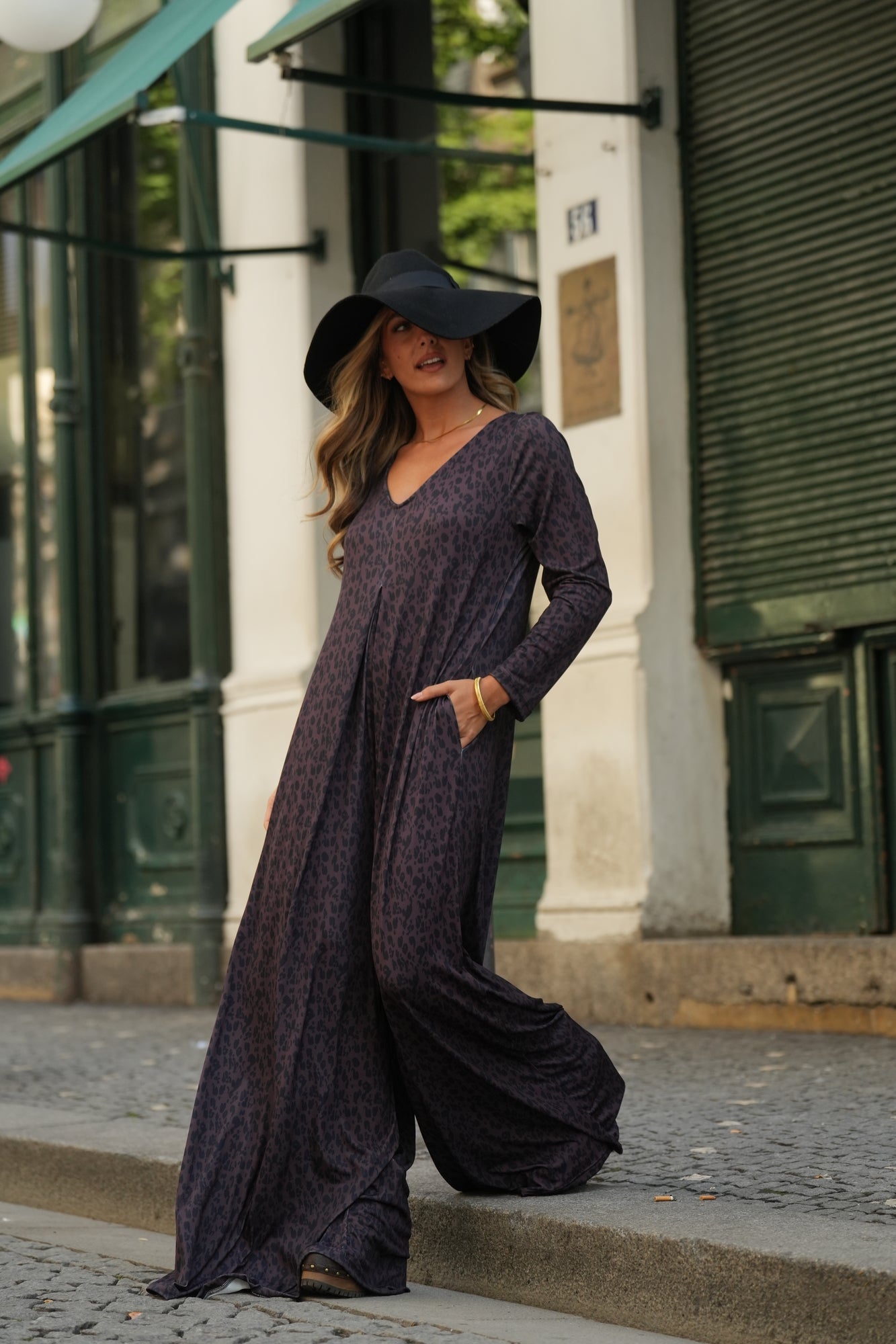 Long knitted jumpsuit