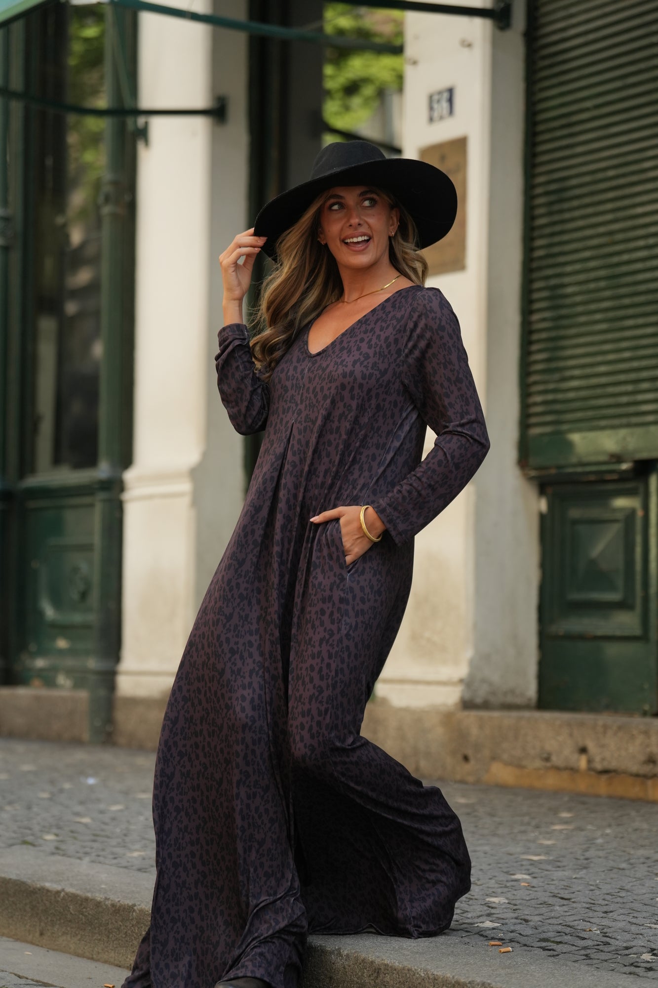 Long knitted jumpsuit