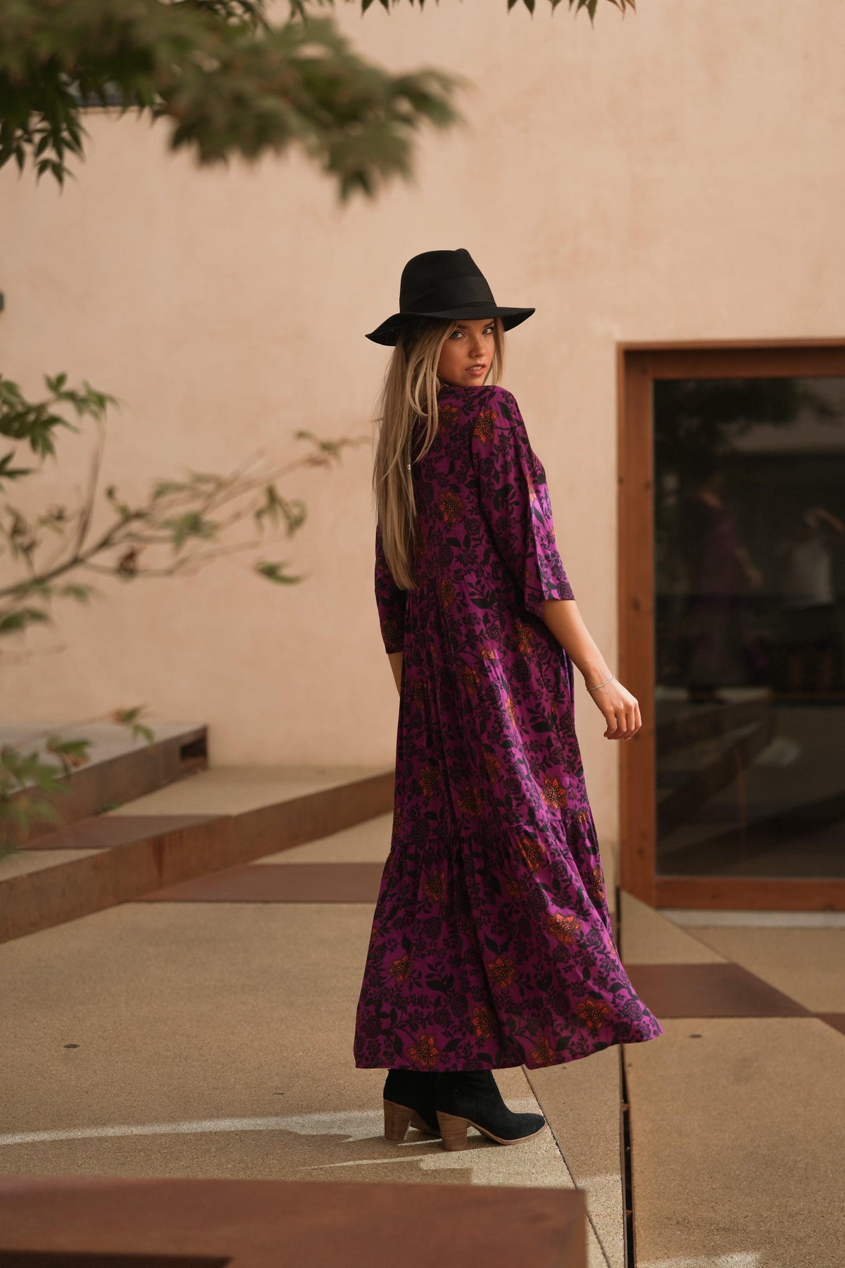 Long dress with floral print