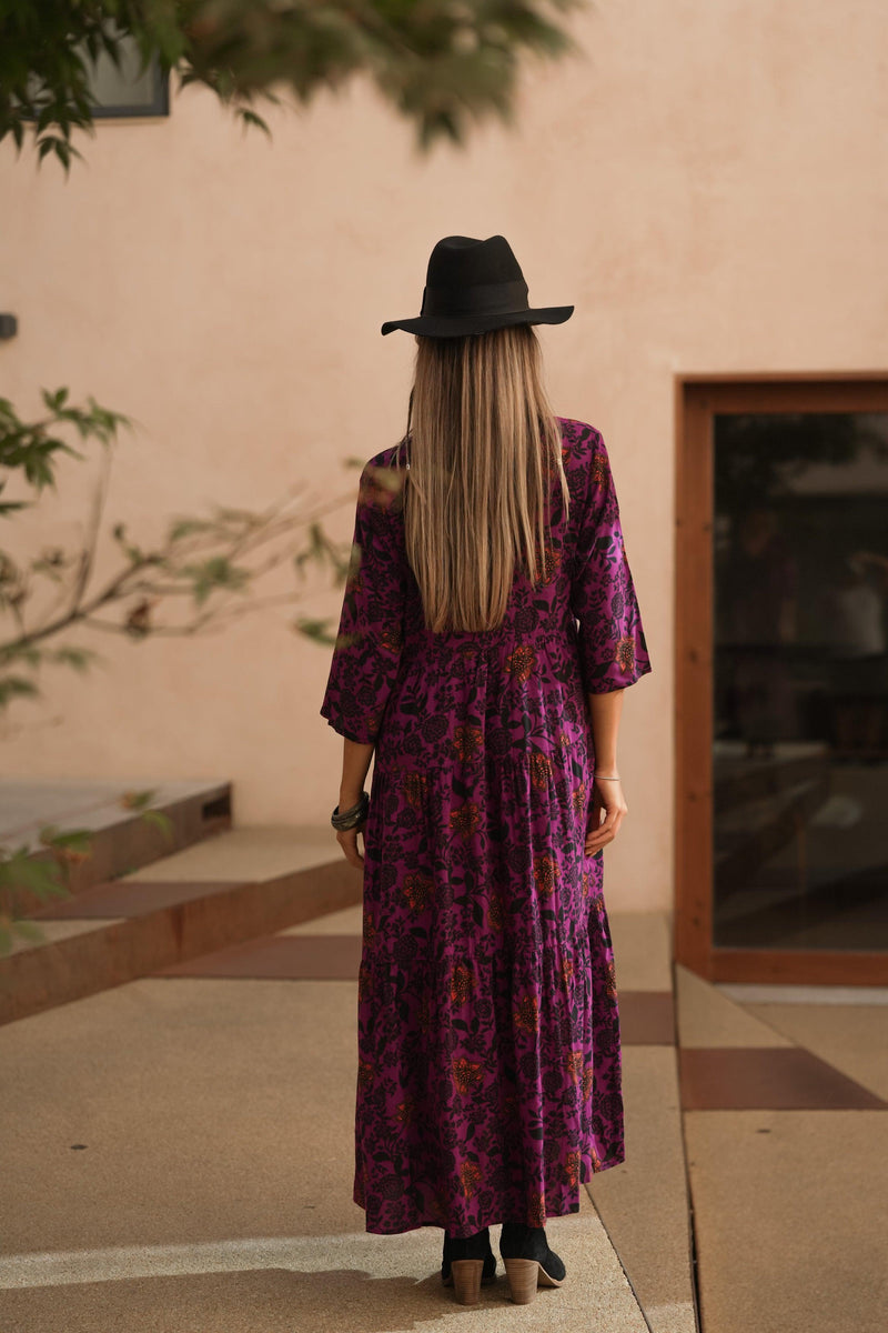 Long dress with floral print