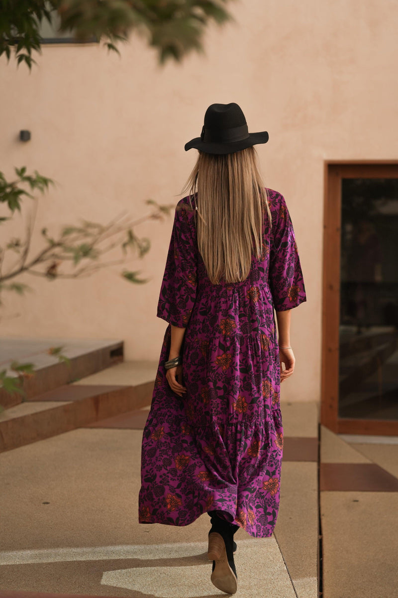 Long dress with floral print