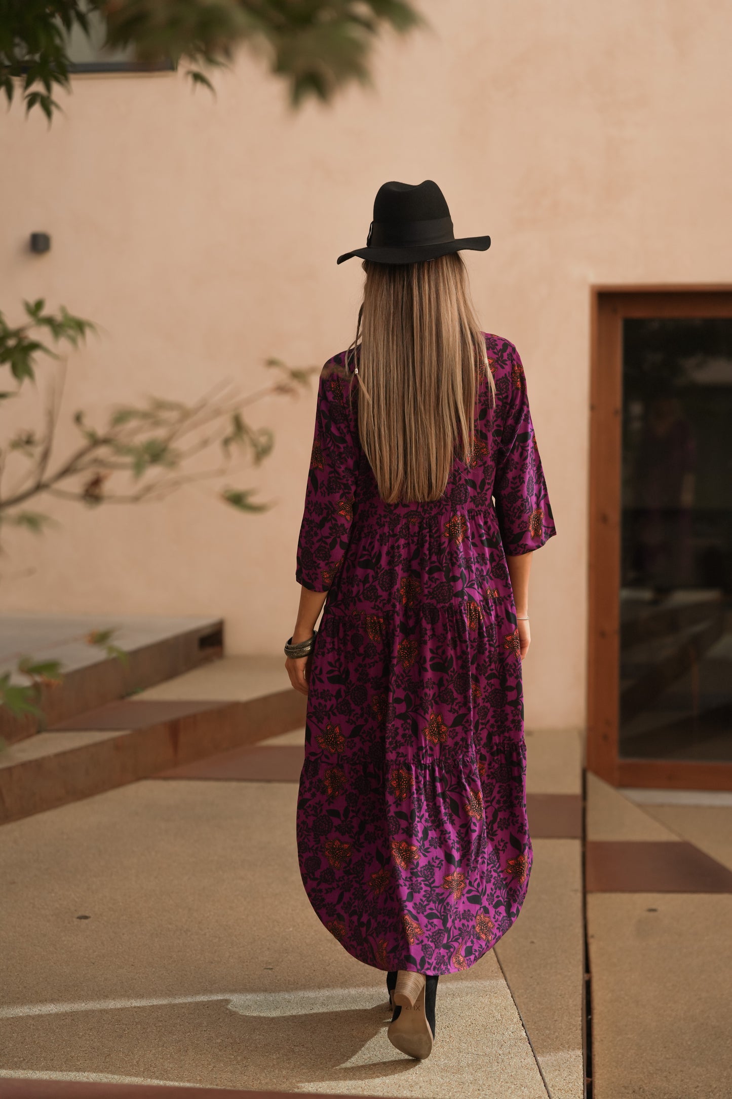 Long dress with floral print