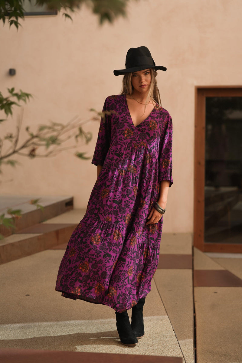 Long dress with floral print