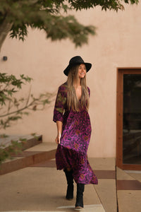 Long dress with floral print