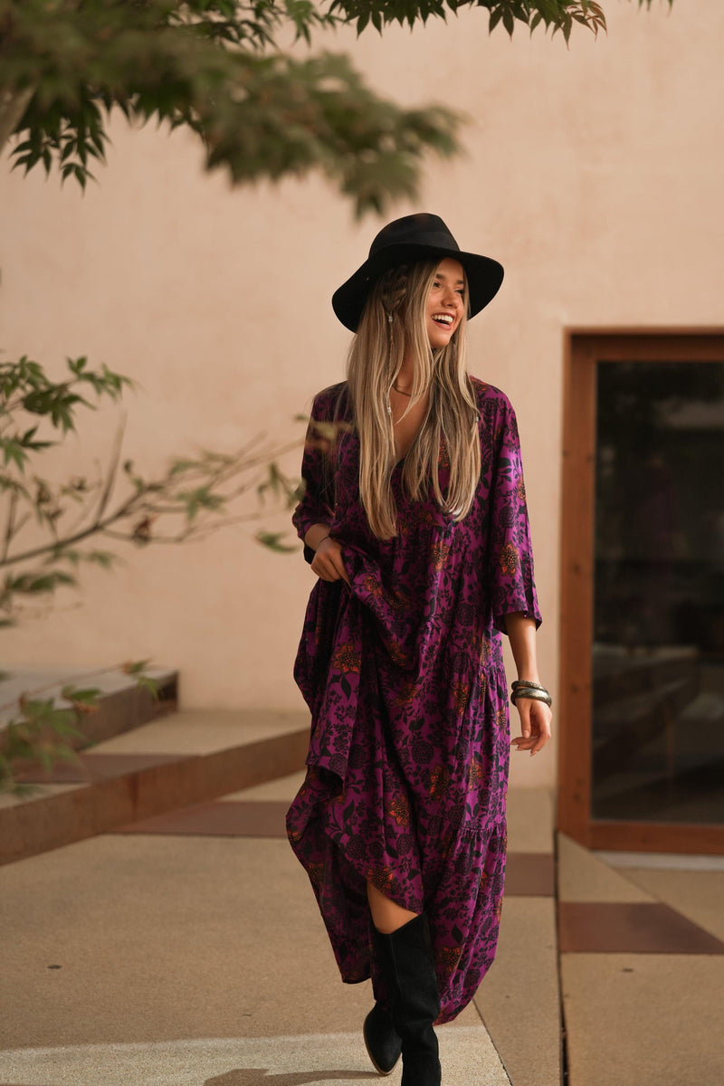 Long dress with floral print