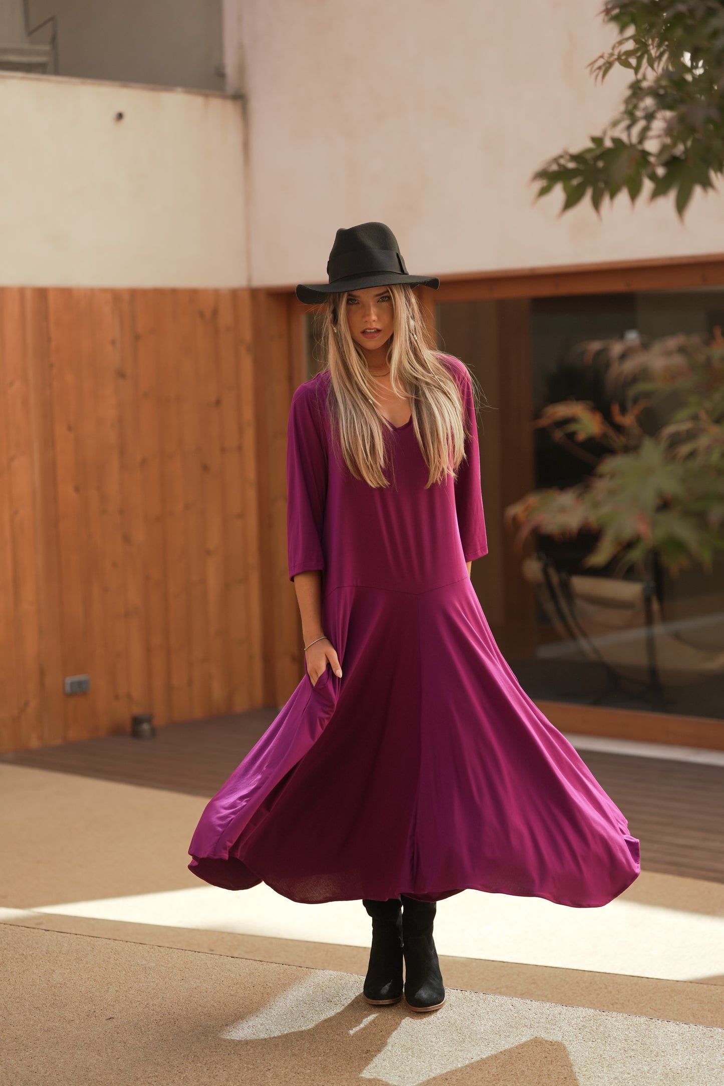 Long dress with frill