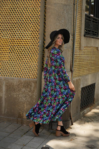 Long dress with floral print