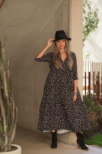 Long dress with polka dot print