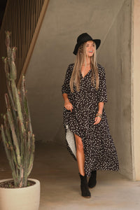 Long dress with polka dot print