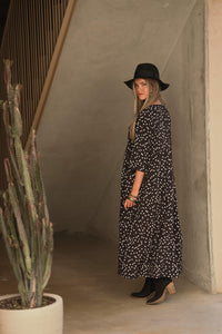 Long dress with polka dot print