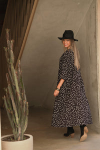 Long dress with polka dot print