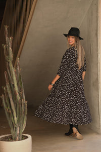 Long dress with polka dot print