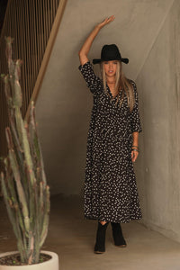 Long dress with polka dot print