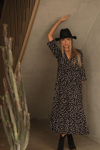 Long dress with polka dot print