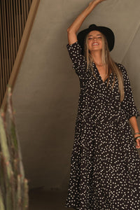 Long dress with polka dot print