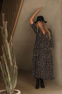 Long dress with polka dot print