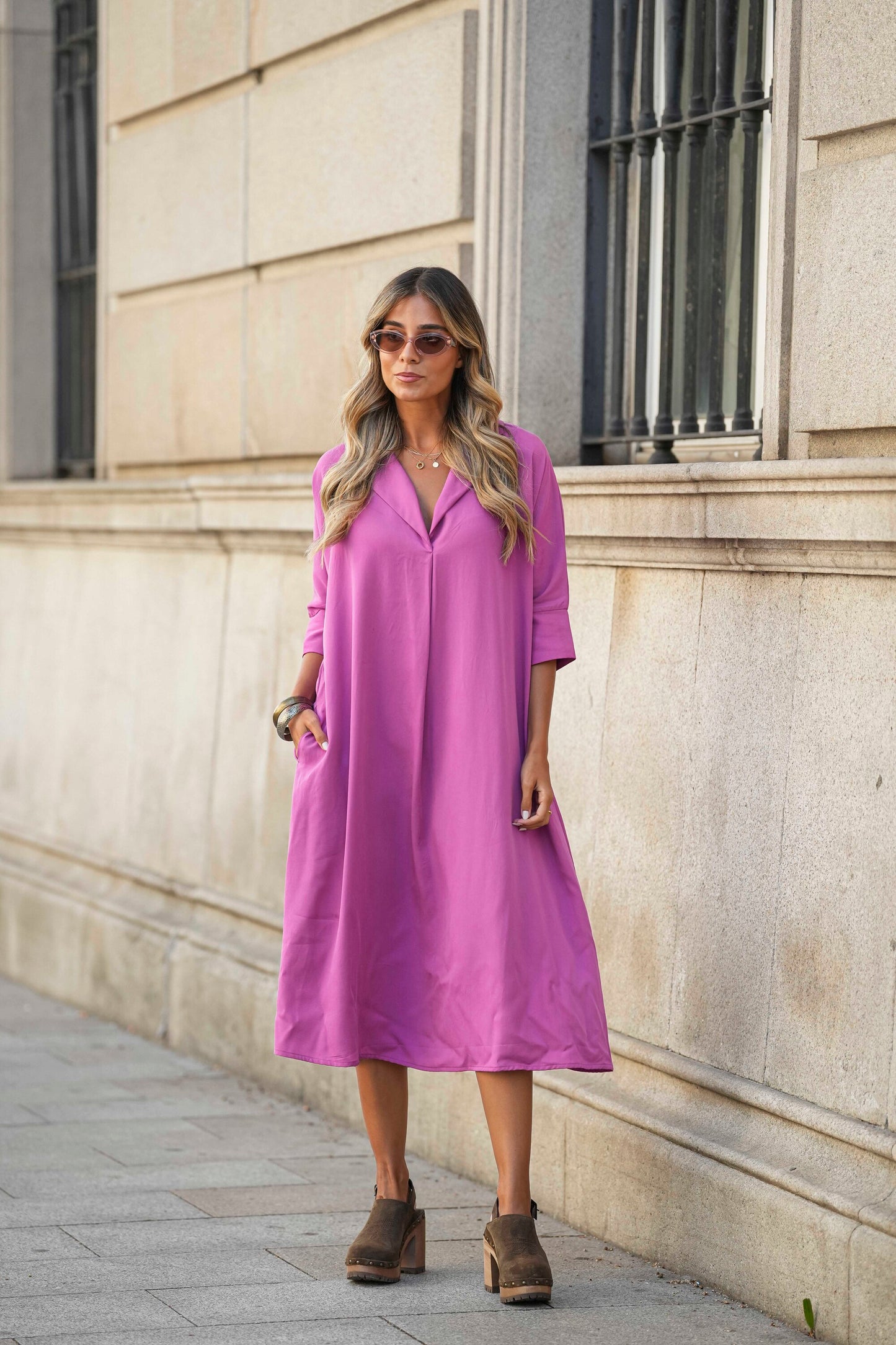 Midi dress in viscose