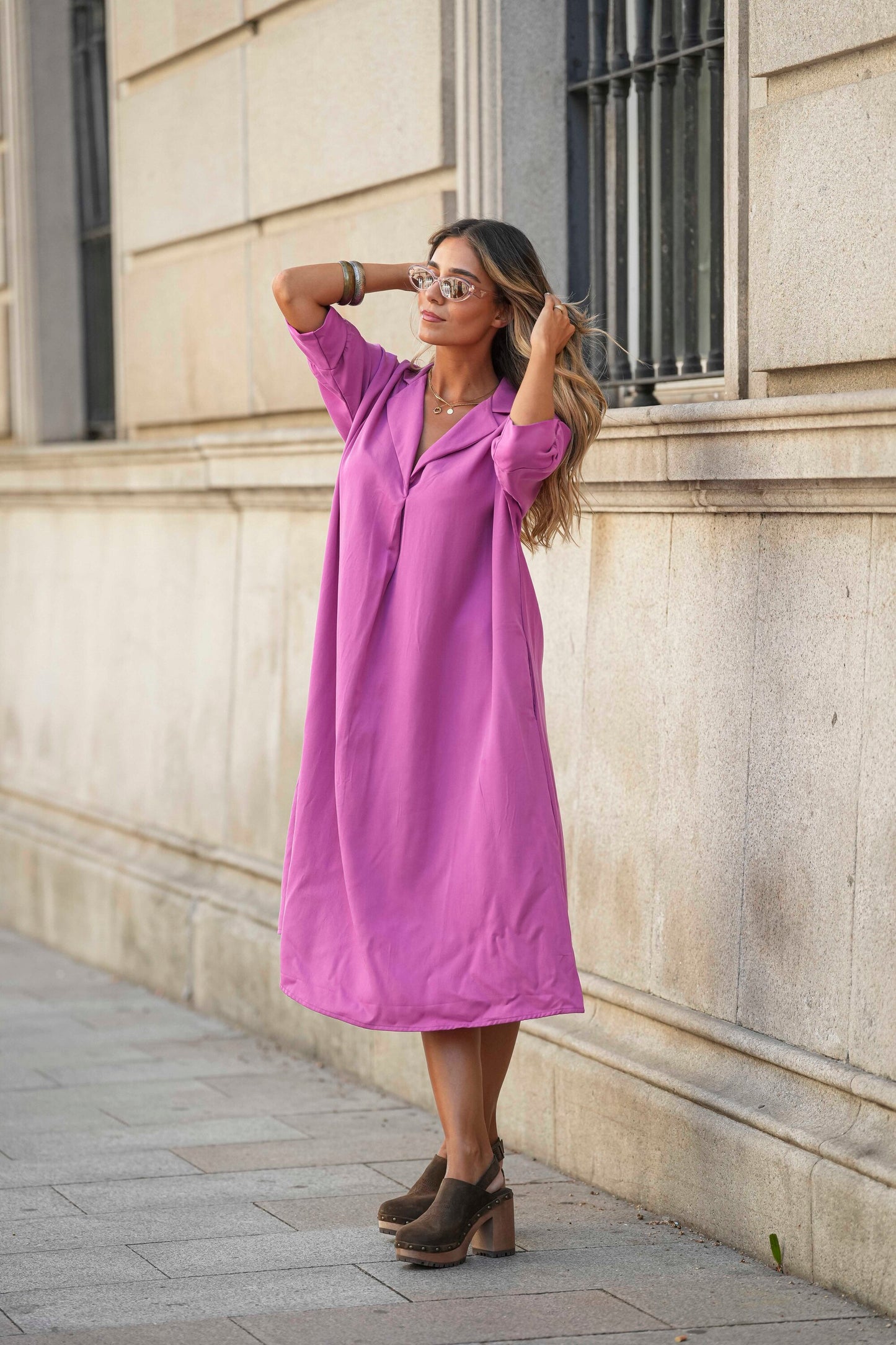 Vestido midi em viscose