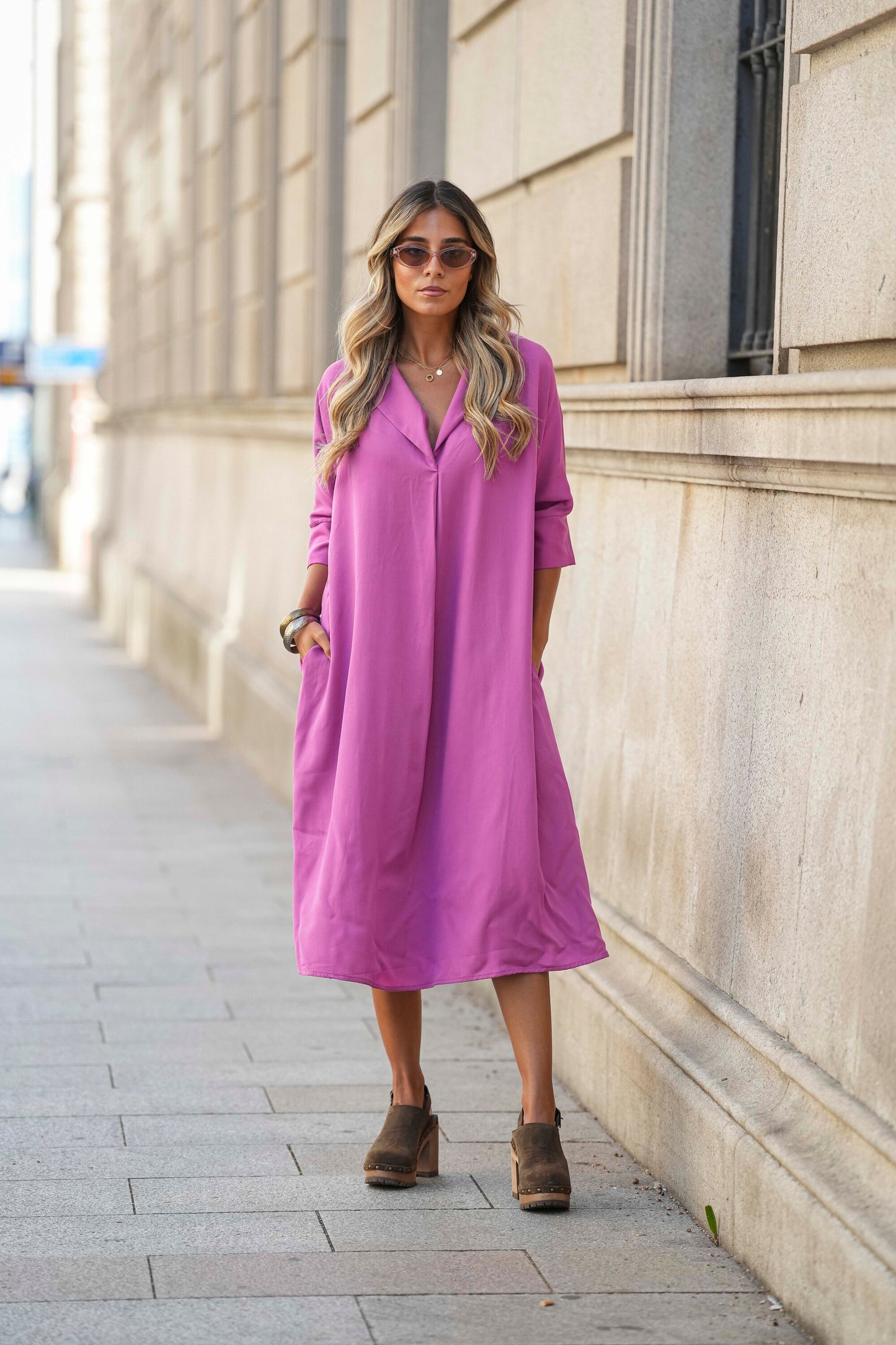 Midi dress in viscose