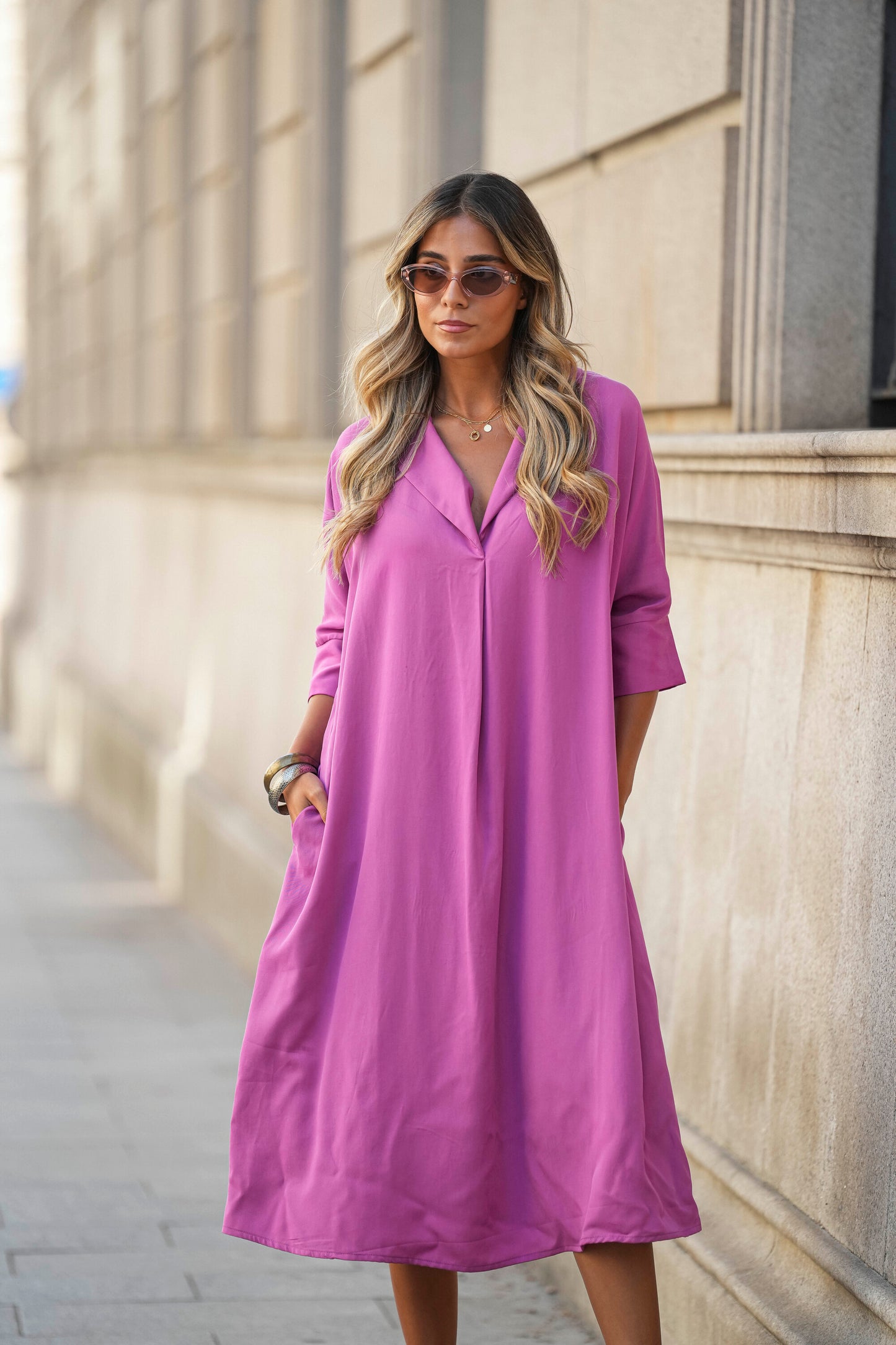 Midi dress in viscose