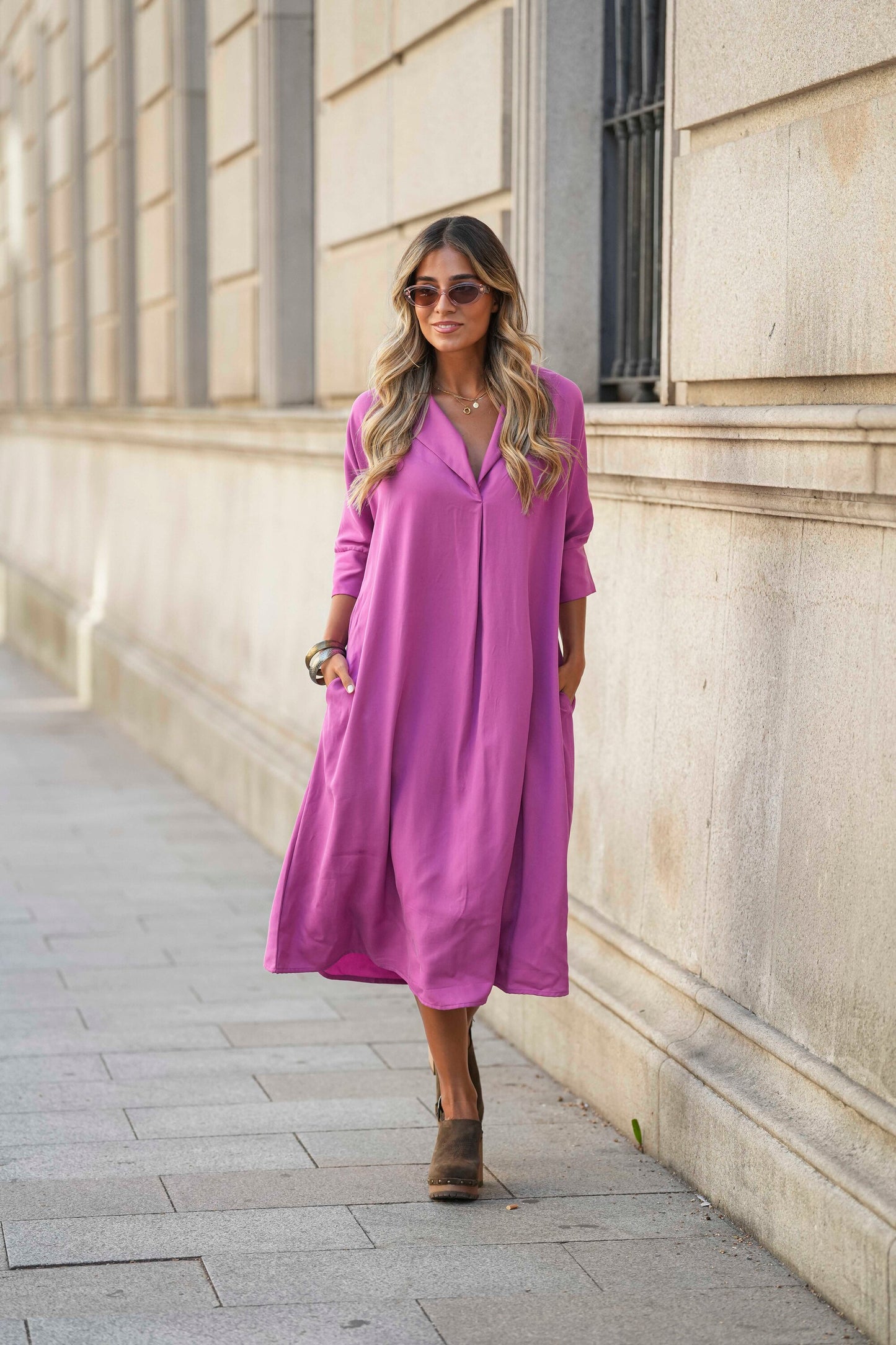 Midi dress in viscose