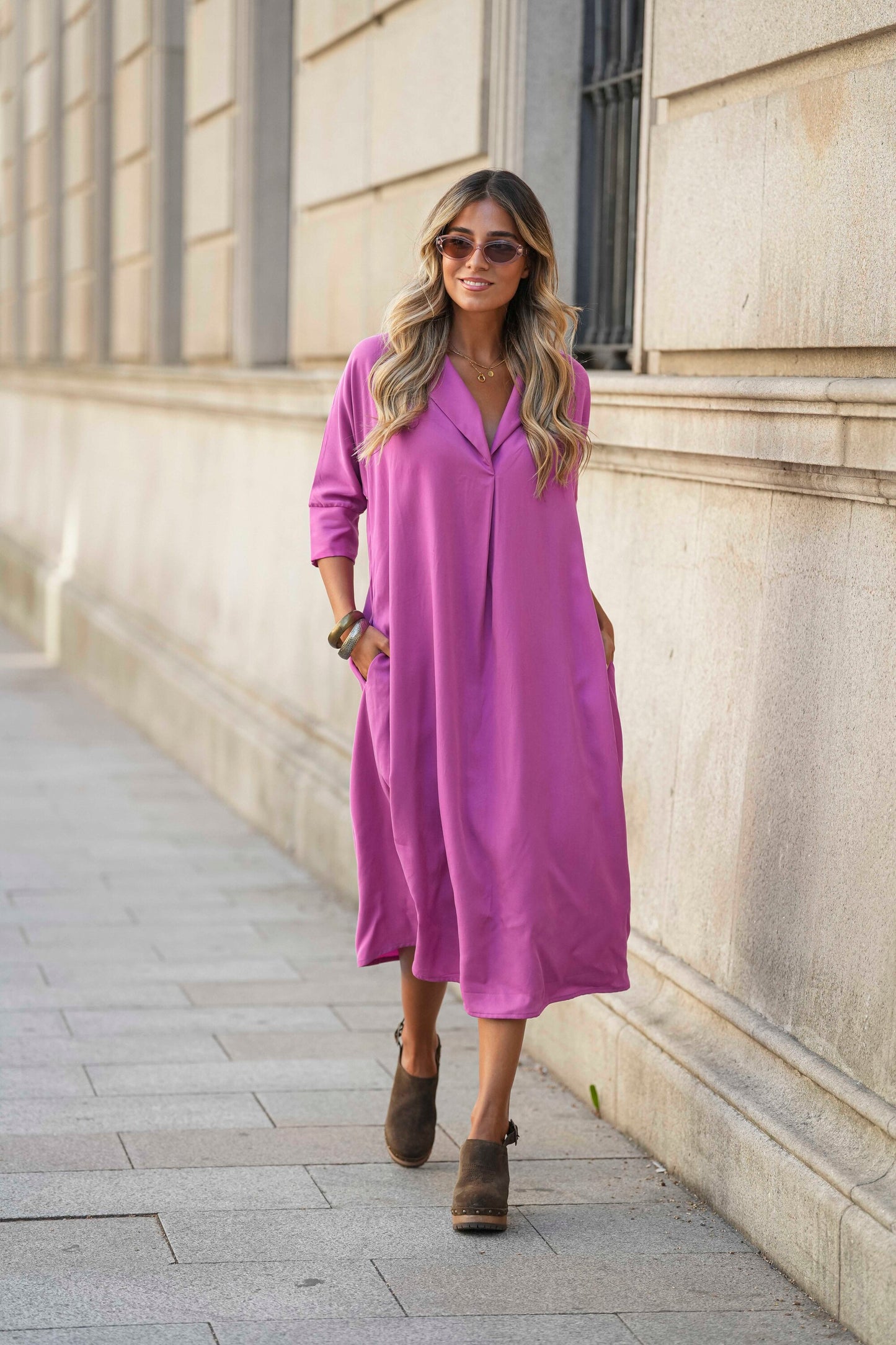 Vestido midi em viscose