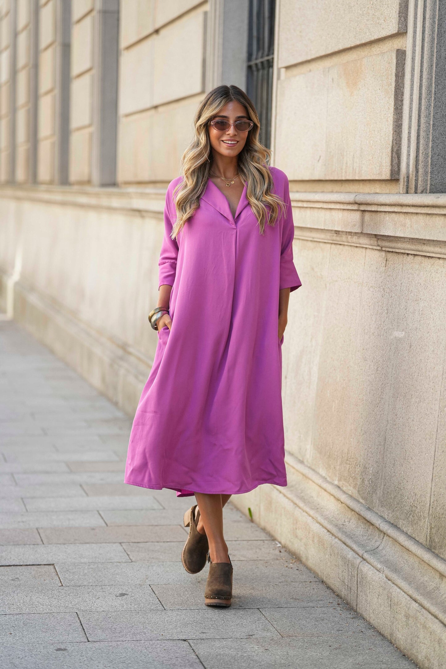 Midi dress in viscose