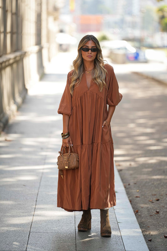 Long dress with frill