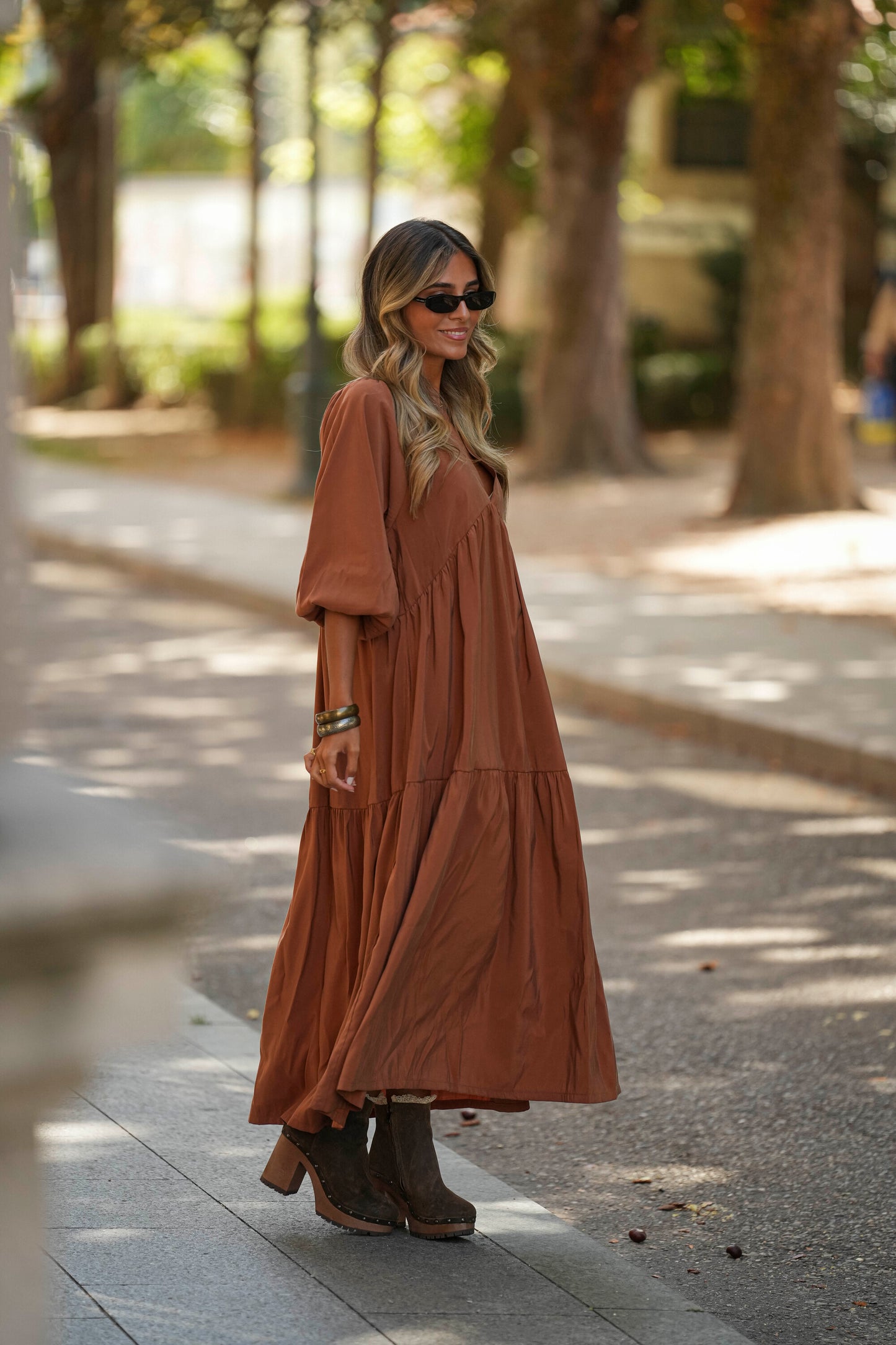 Long dress with frill