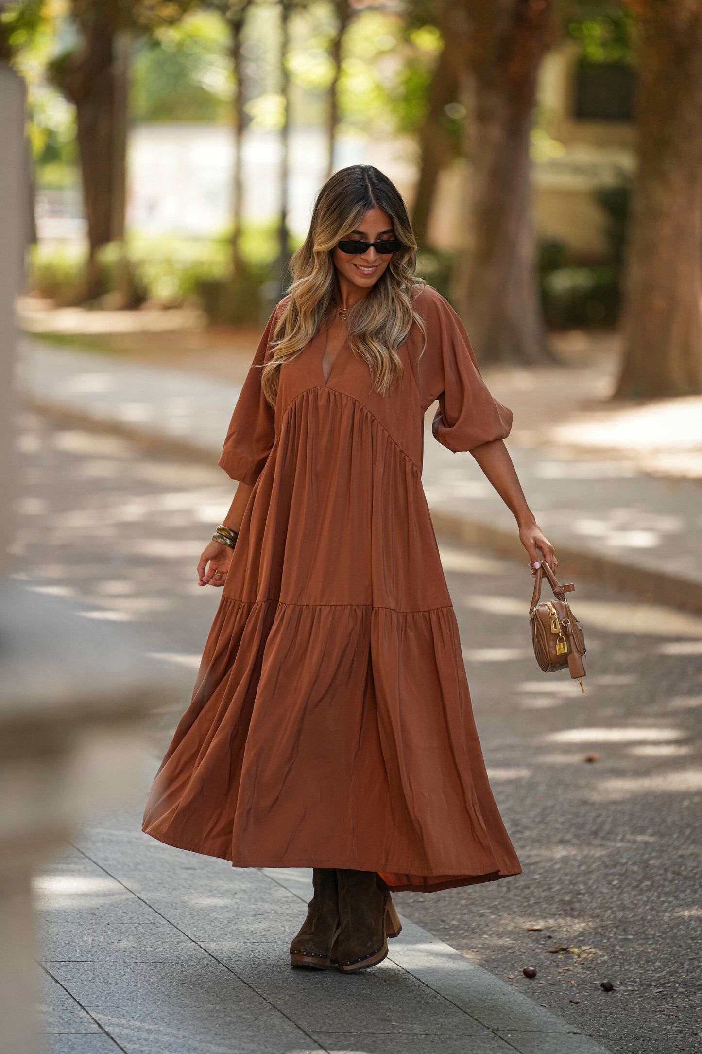 Long dress with frill