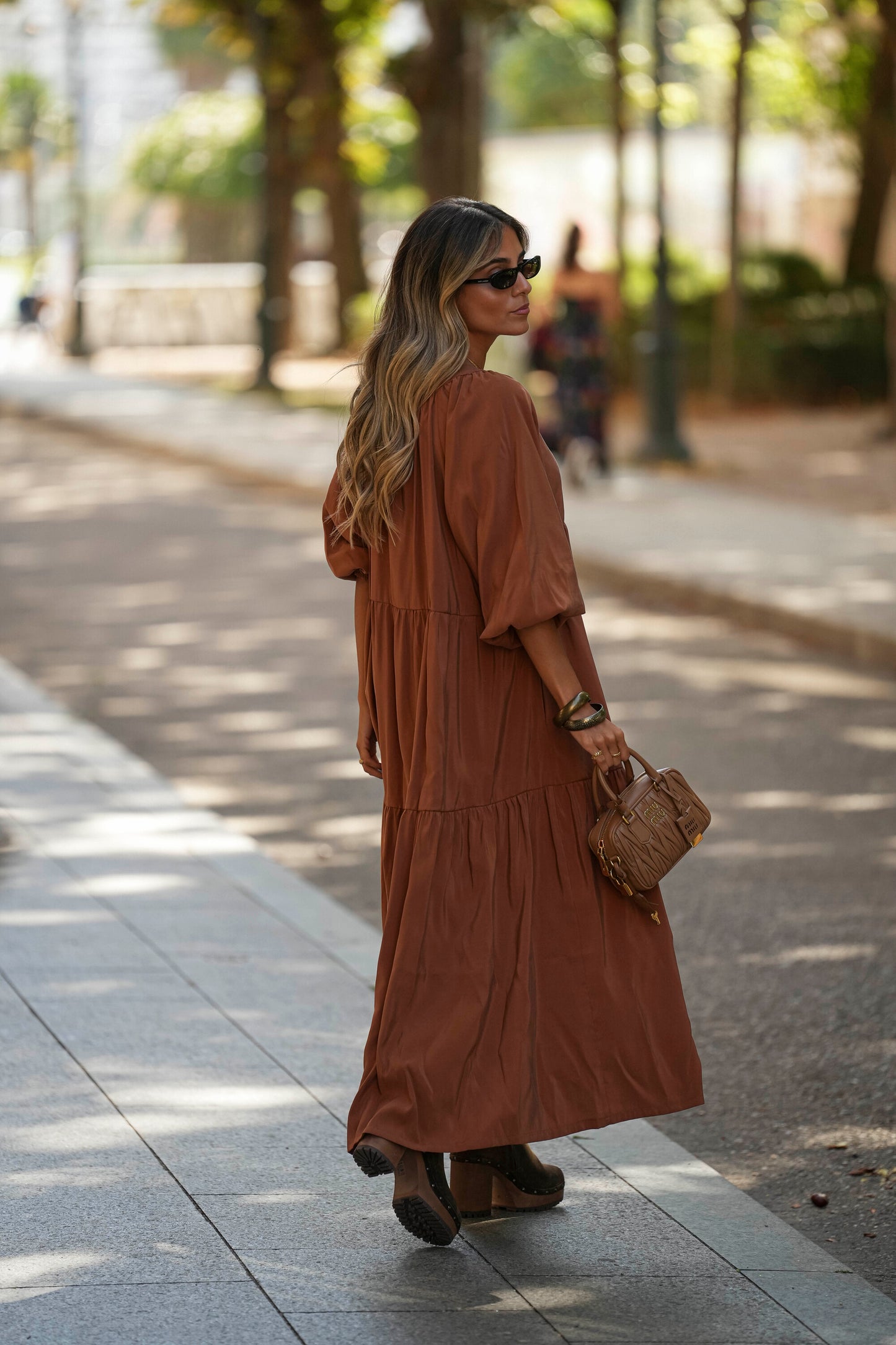 Long dress with frill