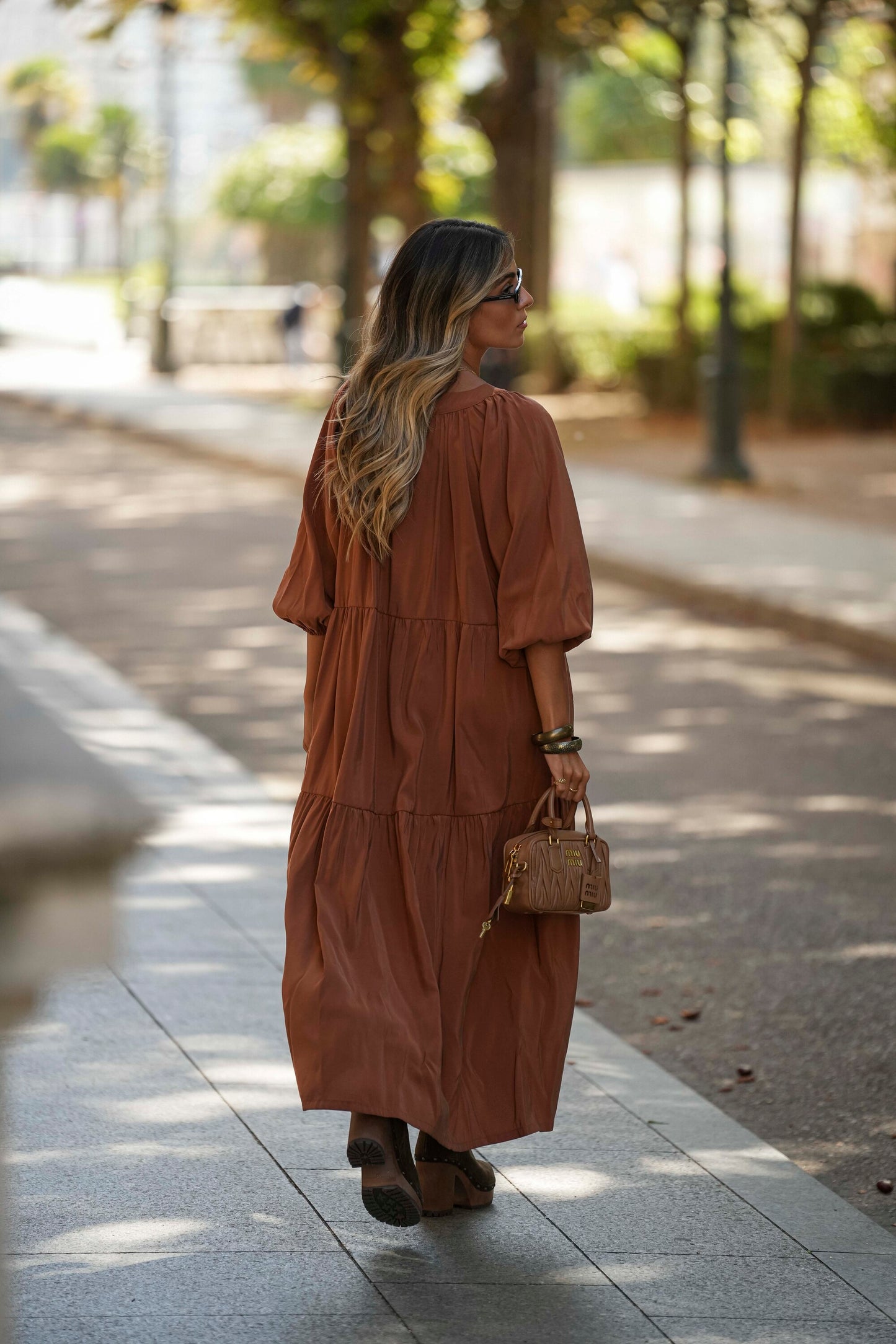 Long dress with frill