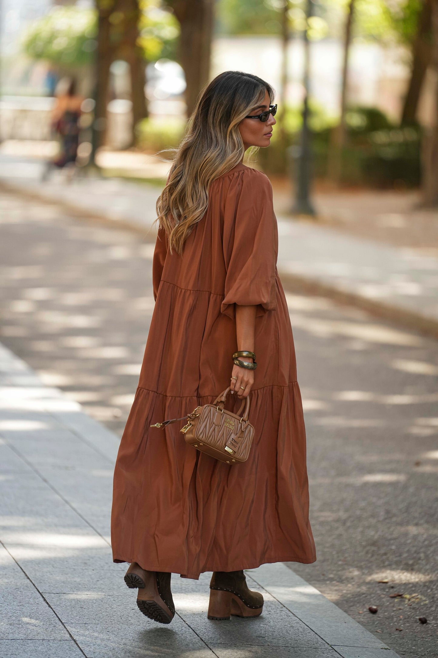 Long dress with frill