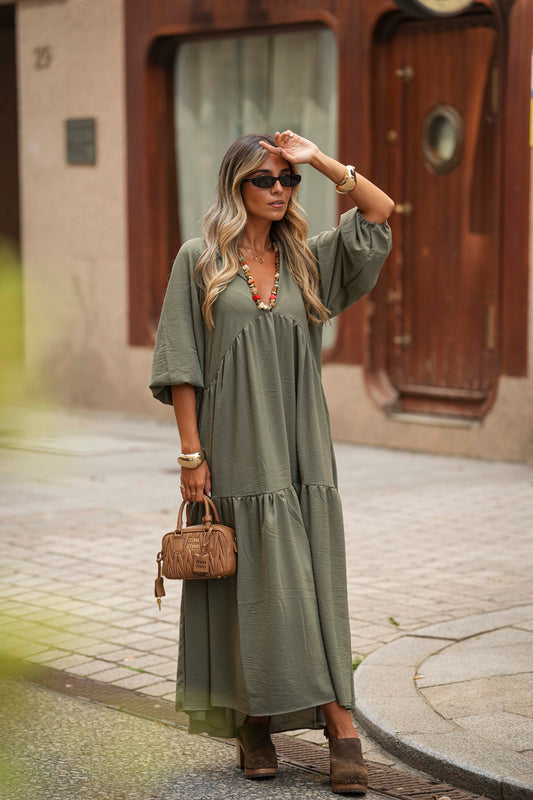 Long dress with frill