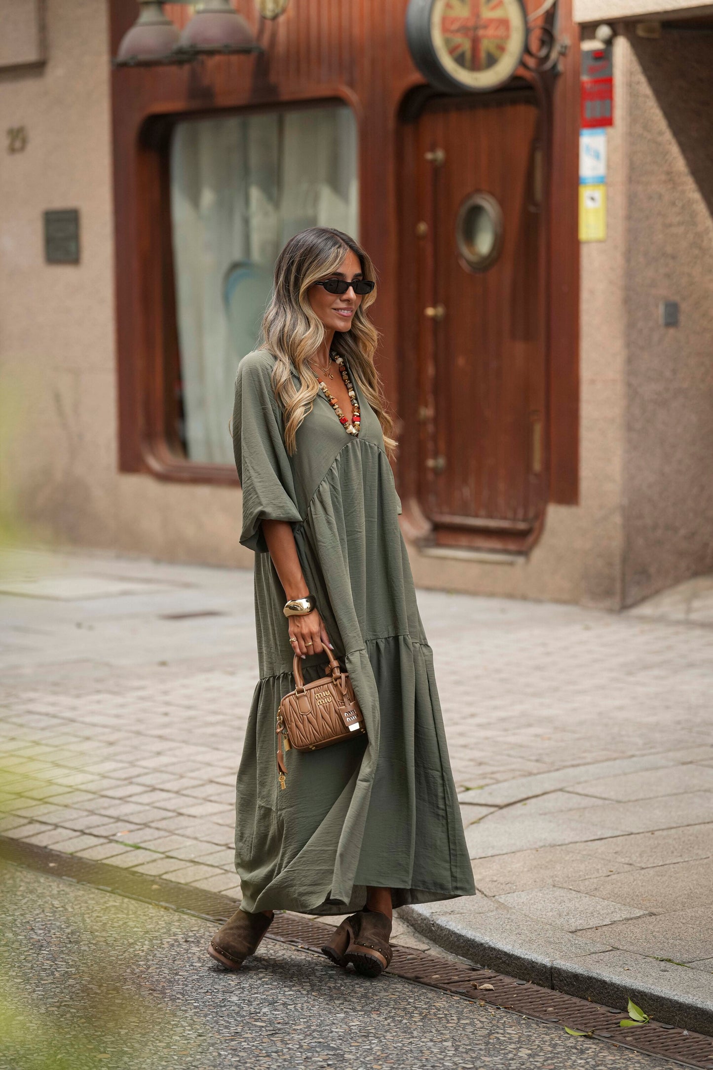 Long dress with frill