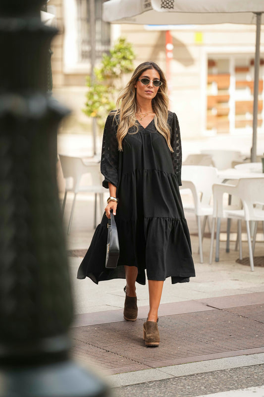 Vestido comprido preto