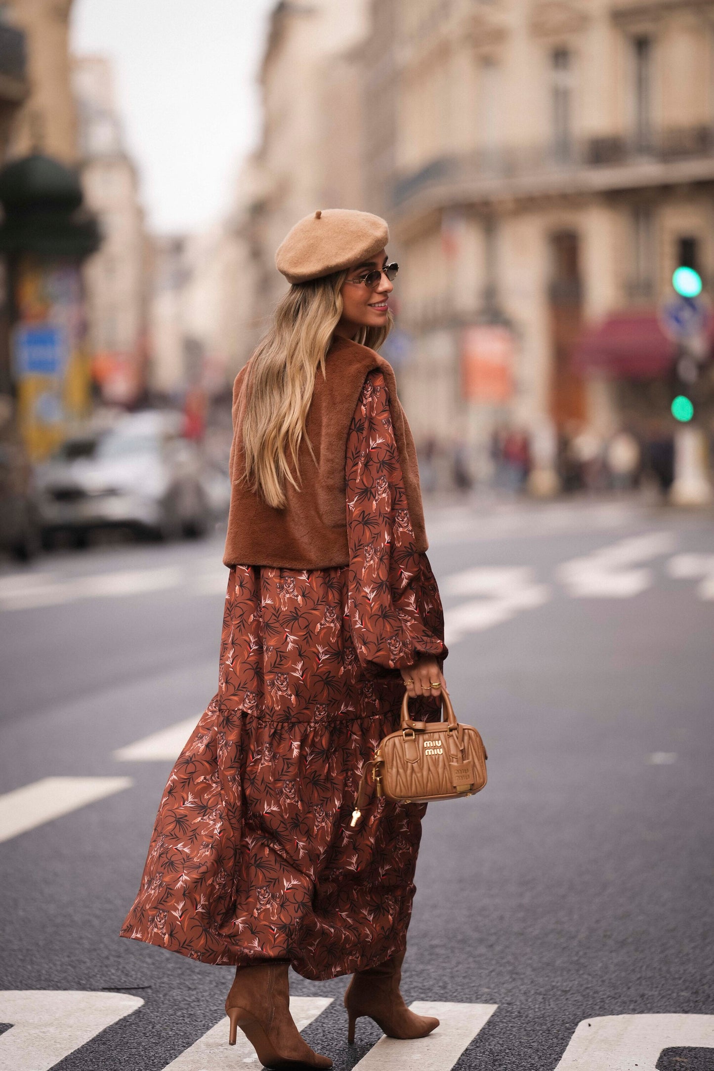 Long dress with ruffle