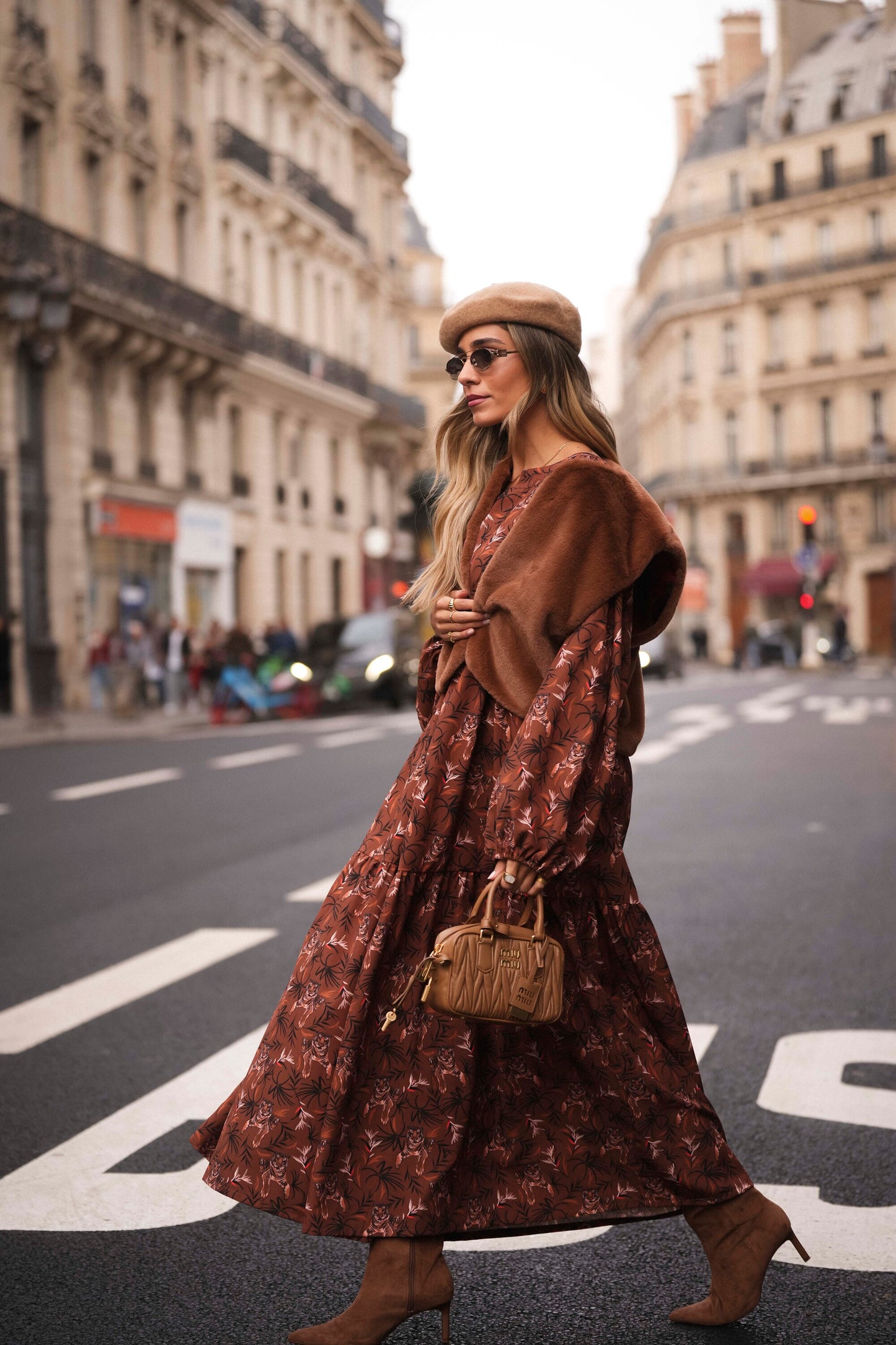 Long dress with ruffle