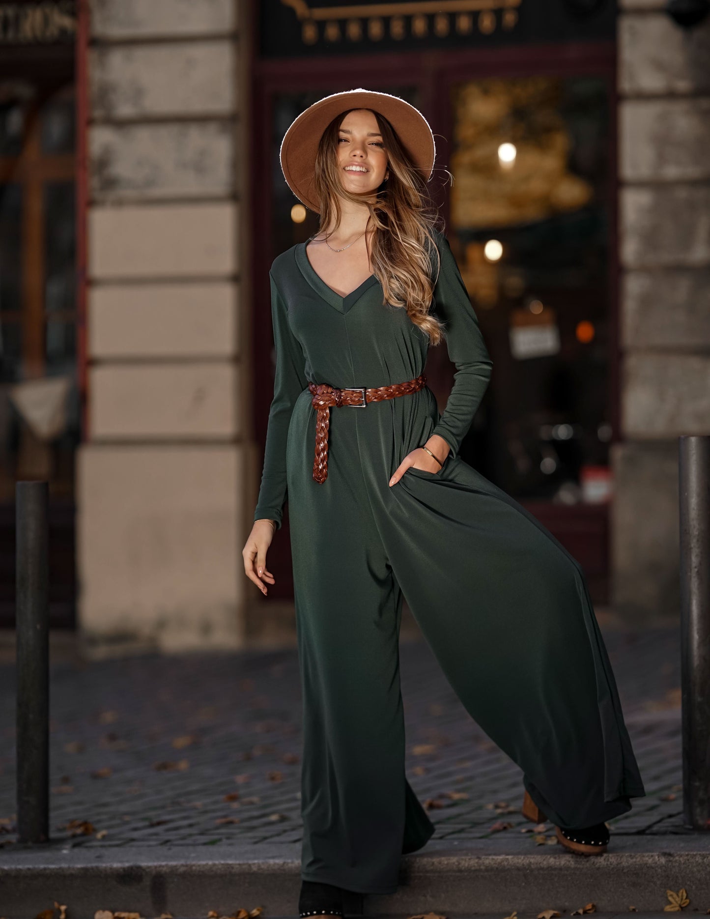 Long knitted jumpsuit